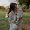Load image into Gallery viewer, Bamboo Zip Pajamas | Forest Stripe Ribbed