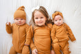 Load image into Gallery viewer, Caramel Ribbed Baby Pajamas | Zipper Romper