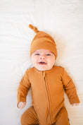 Load image into Gallery viewer, Caramel Ribbed Baby Pajamas | Zipper Romper