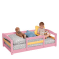 Load image into Gallery viewer, Crib Size Wooden Floor Bed Frame with Rails for Toddlers Age 1–3
