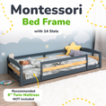 Load image into Gallery viewer, Twin Montessori Floor Bed with Safety Guardrails
