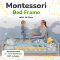 Load image into Gallery viewer, Twin Montessori Floor Bed with Safety Guardrails
