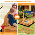 Load image into Gallery viewer, Kids Wooden Sandbox with Canopy and 2 Bench Seats
