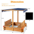 Load image into Gallery viewer, Kids Wooden Sandbox with Canopy and 2 Bench Seats
