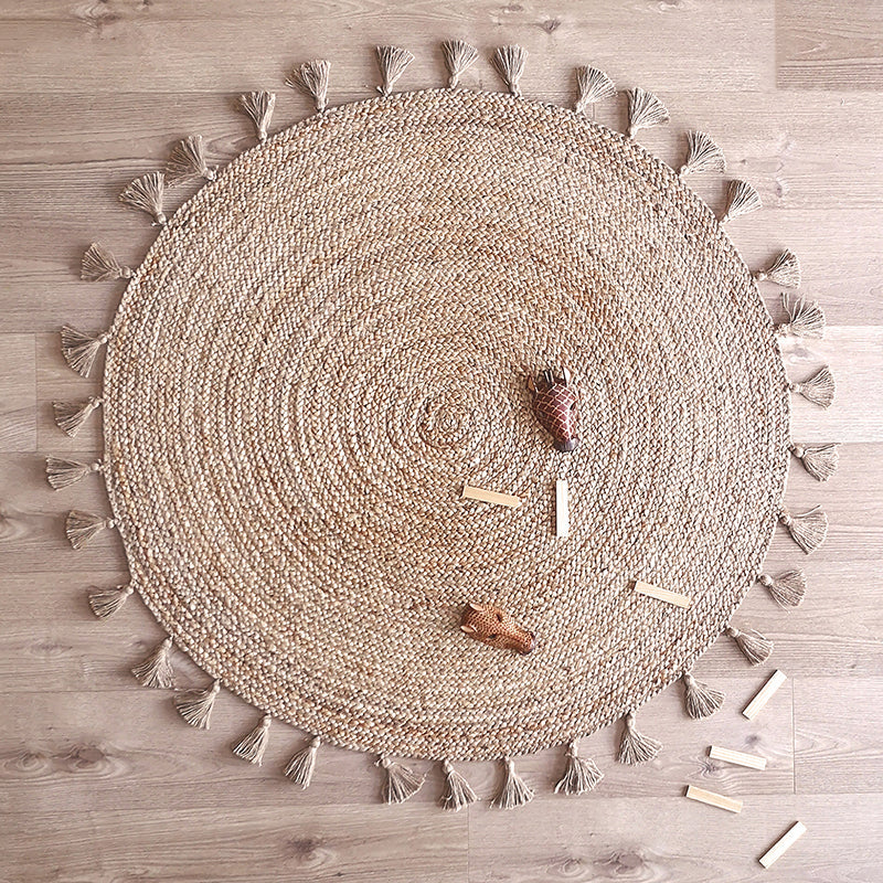 ELSE jute rug with pompoms