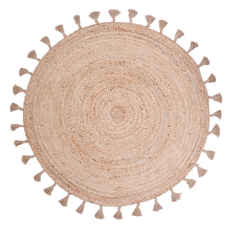 ELSE jute rug with pompoms