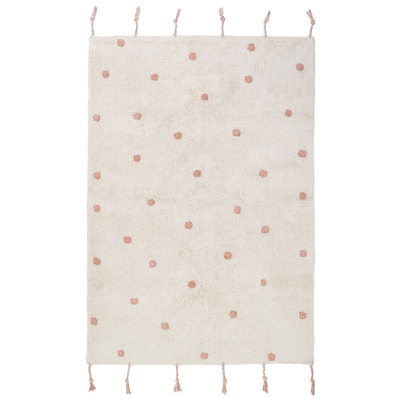NÜMI Pink nude children's rug with dots