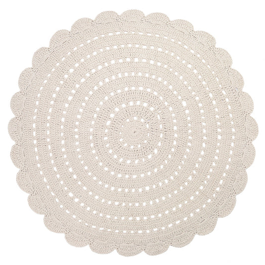 ALMA ECRU L  hand crochet children's rug