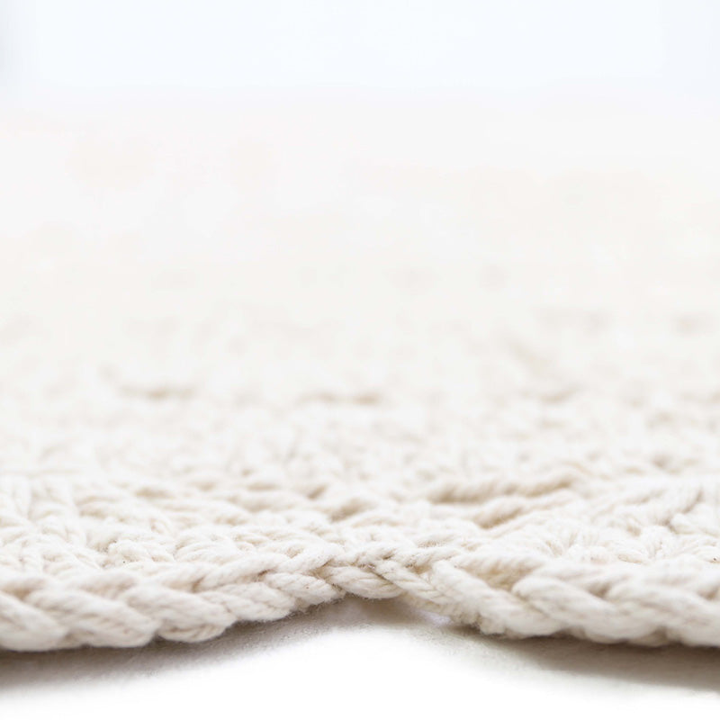 ALMA ECRU L  hand crochet children's rug