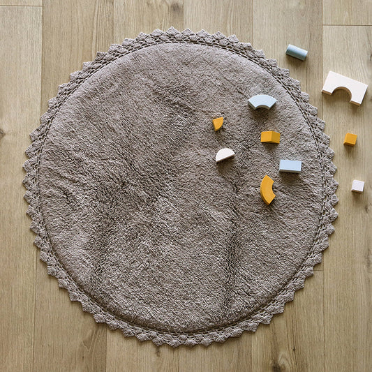 PERLA GRAY crochet finish rug