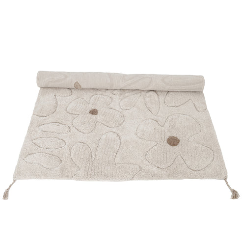 GENTLE FLORA Children's bedroom carpet in washable cotton with flowers