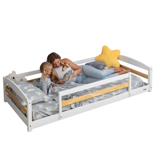 Twin Montessori Floor Bed with Safety Guardrails
