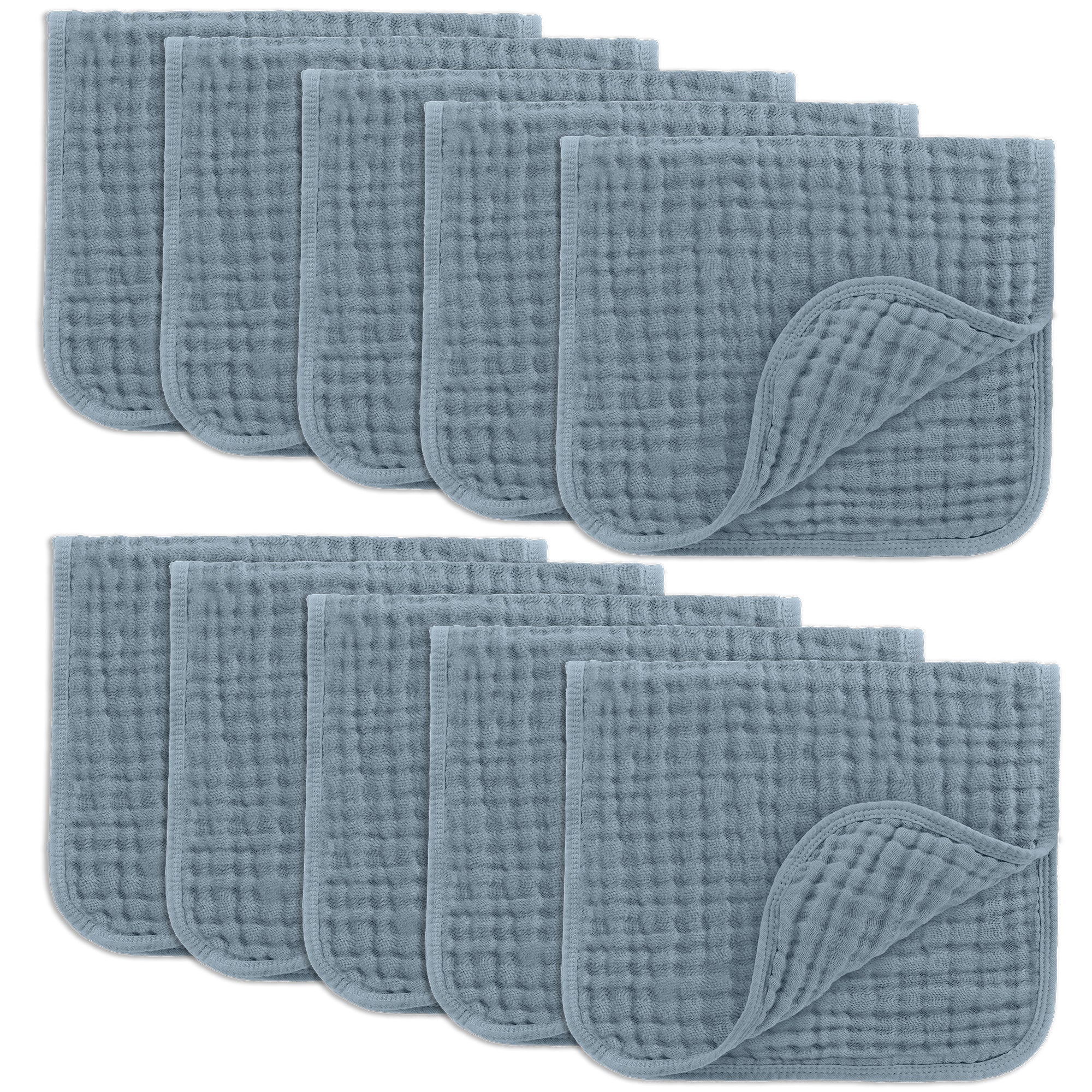 Muslin Burp Cloths in Pacific Blue