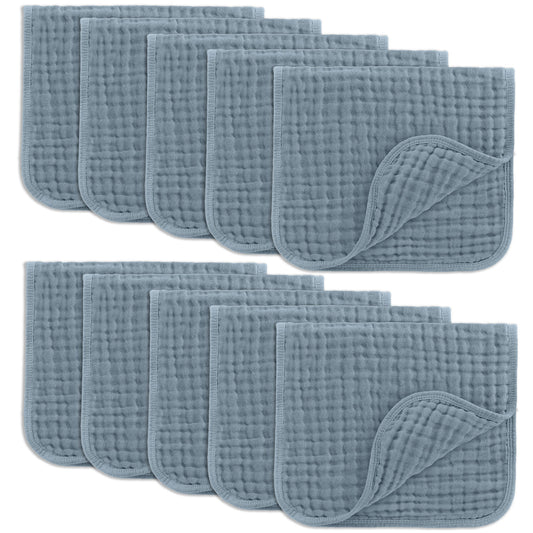 Muslin Burp Cloths in Pacific Blue