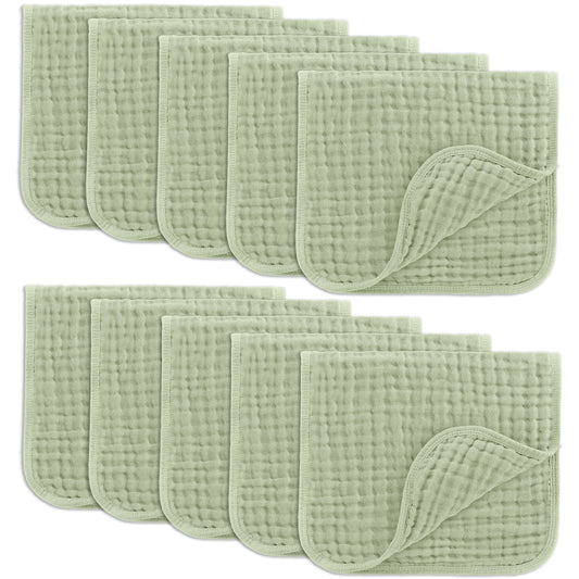 Muslin Burp Cloths in Sage