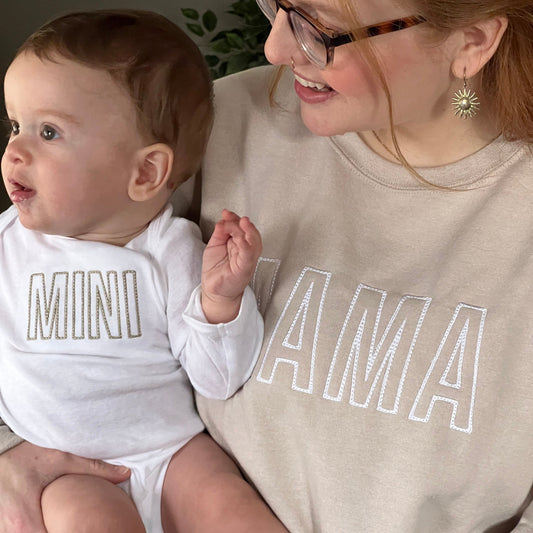 Mama and Mini Matching Outfits | Embroidered Mommy and Me Sweatshirts