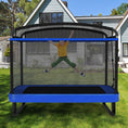 Load image into Gallery viewer, 6 FT Kids Trampoline with Swing and Horizontal Bar Small Rectangle Trampoline
