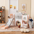 Load image into Gallery viewer, All-in-1 Toddler Slide Playset Playground with Tunnel and Ladder and Basketball

