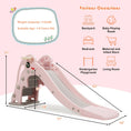 Load image into Gallery viewer, 3-in-1 Kids Climber Slide Play Set with Basketball Hoop and Ball
