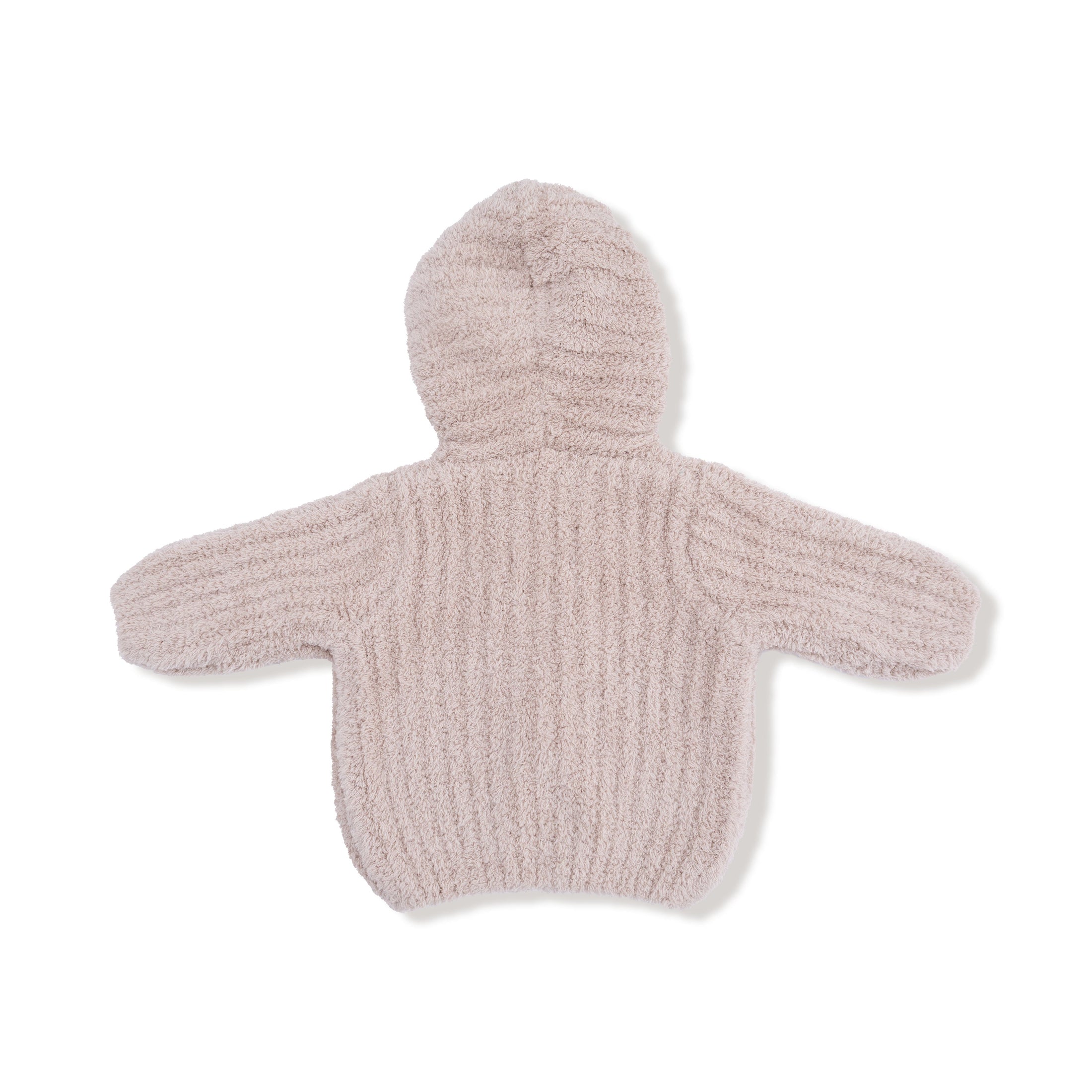 Chenille - Stone Hooded Jacket with Striped Texture