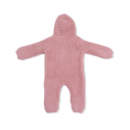 Load image into Gallery viewer, Chenille - Rose Hooded Romper with Striped Texture
