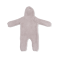 Load image into Gallery viewer, Chenille - Stone Hooded Romper with Striped Texture
