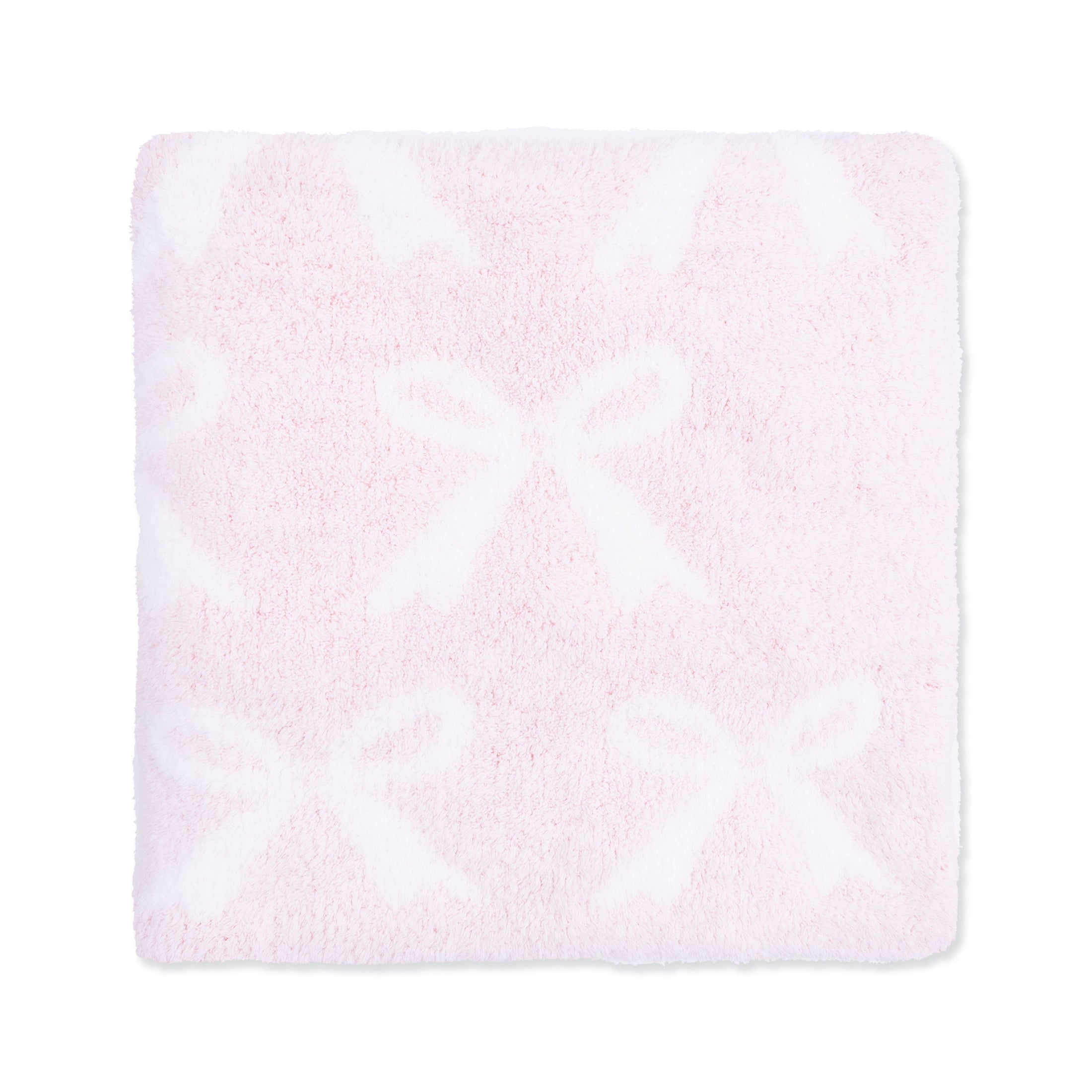 Chenille - Baby Pink Bow Blanket
