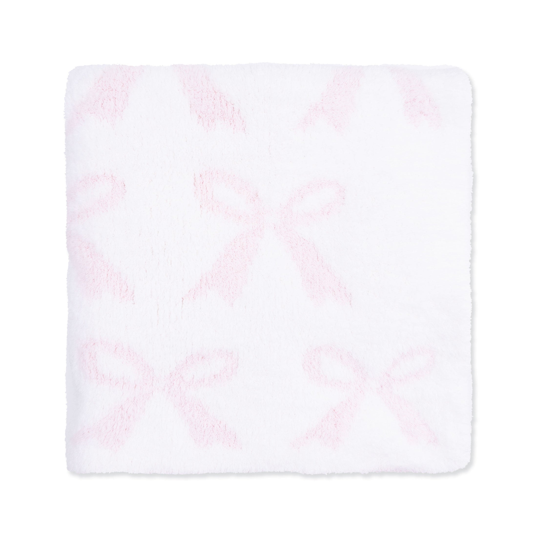 Chenille - Baby Pink Bow Blanket