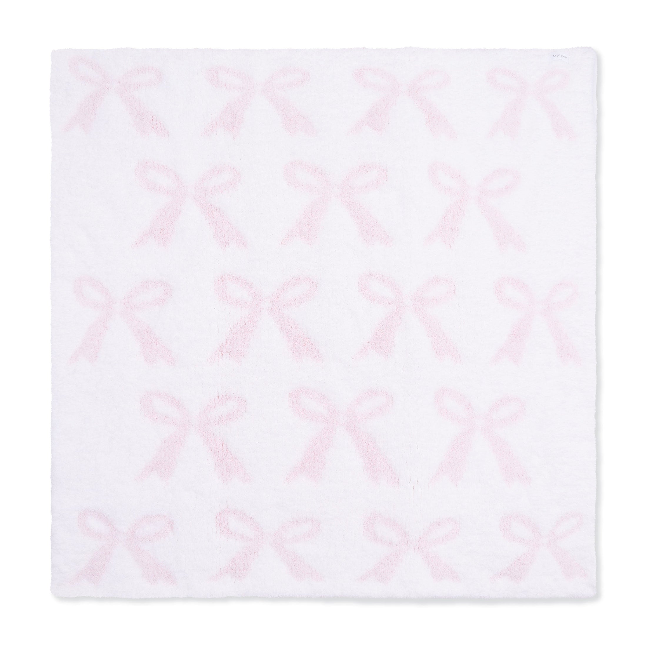 Chenille - Baby Pink Bow Blanket