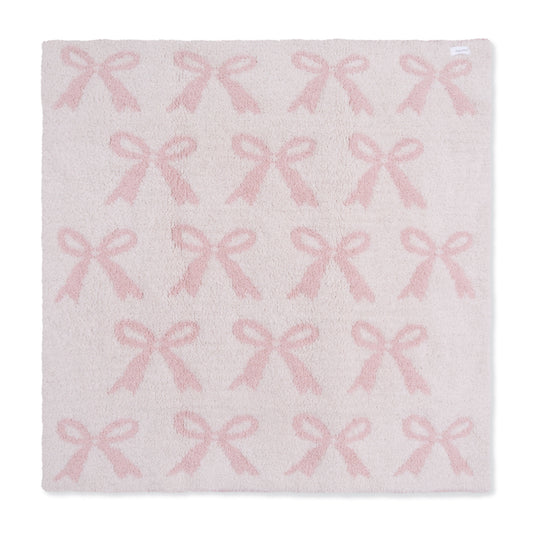 Chenille - Blush Bow Blanket