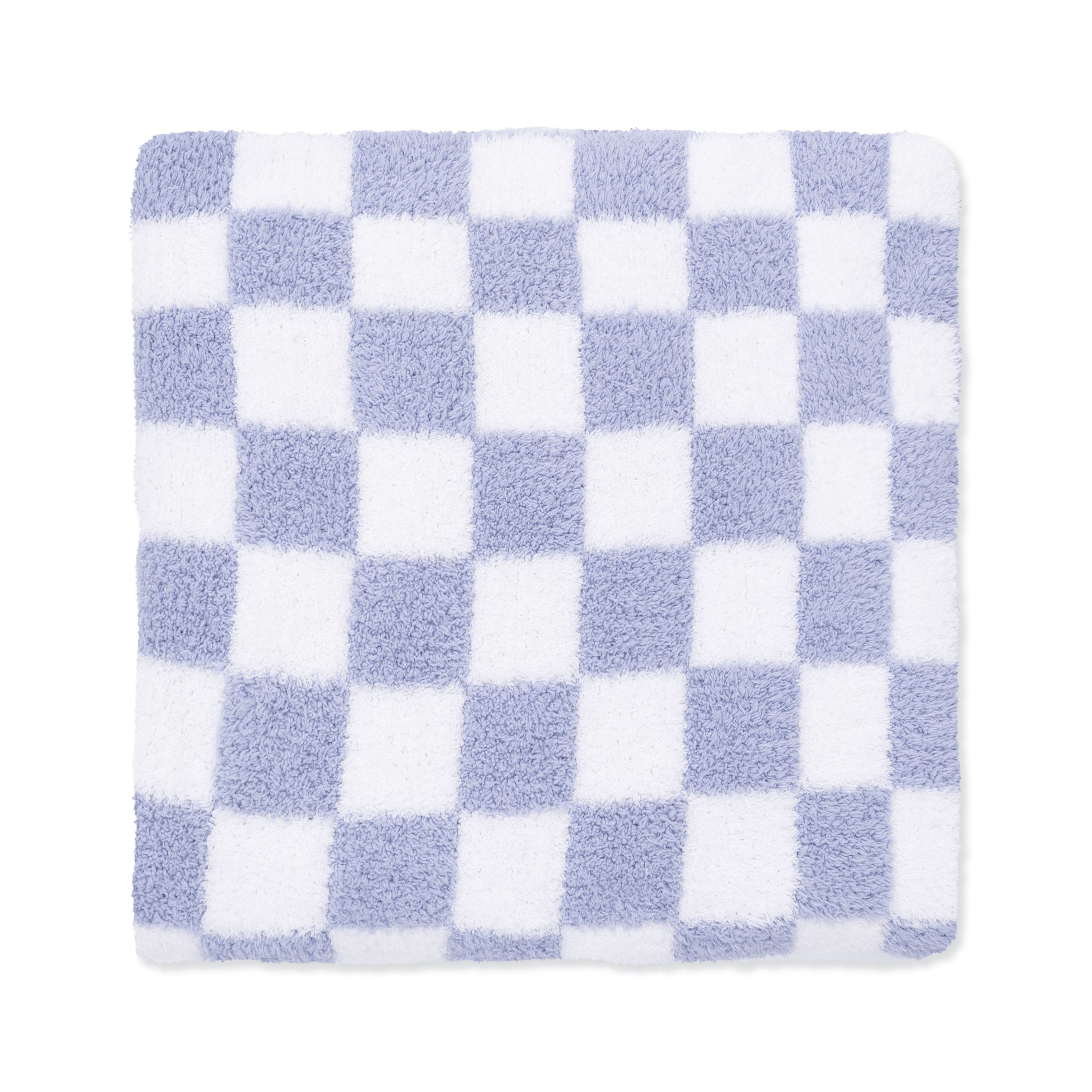 Chenille - Dusty Blue Checkerboard Blanket