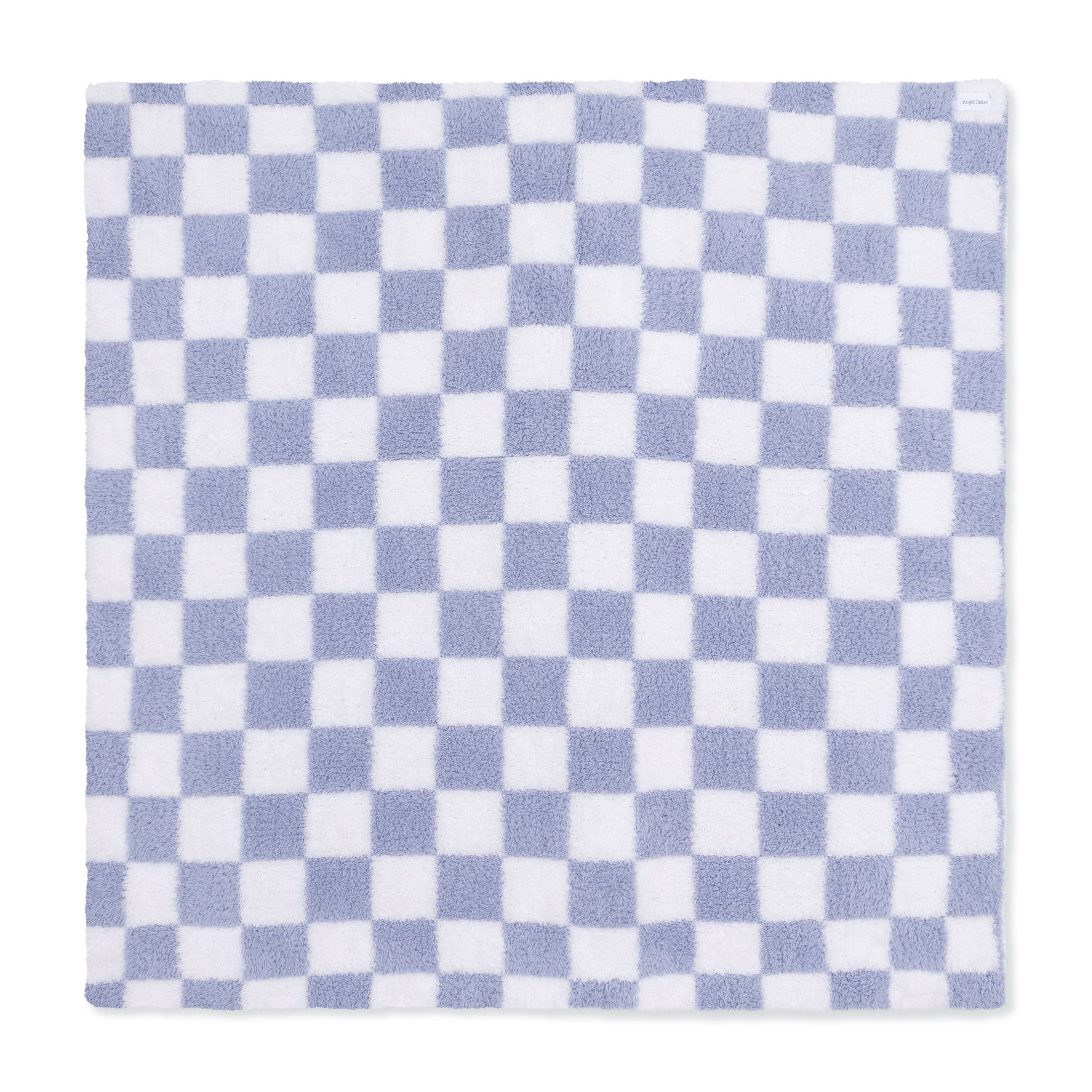 Chenille - Dusty Blue Checkerboard Blanket