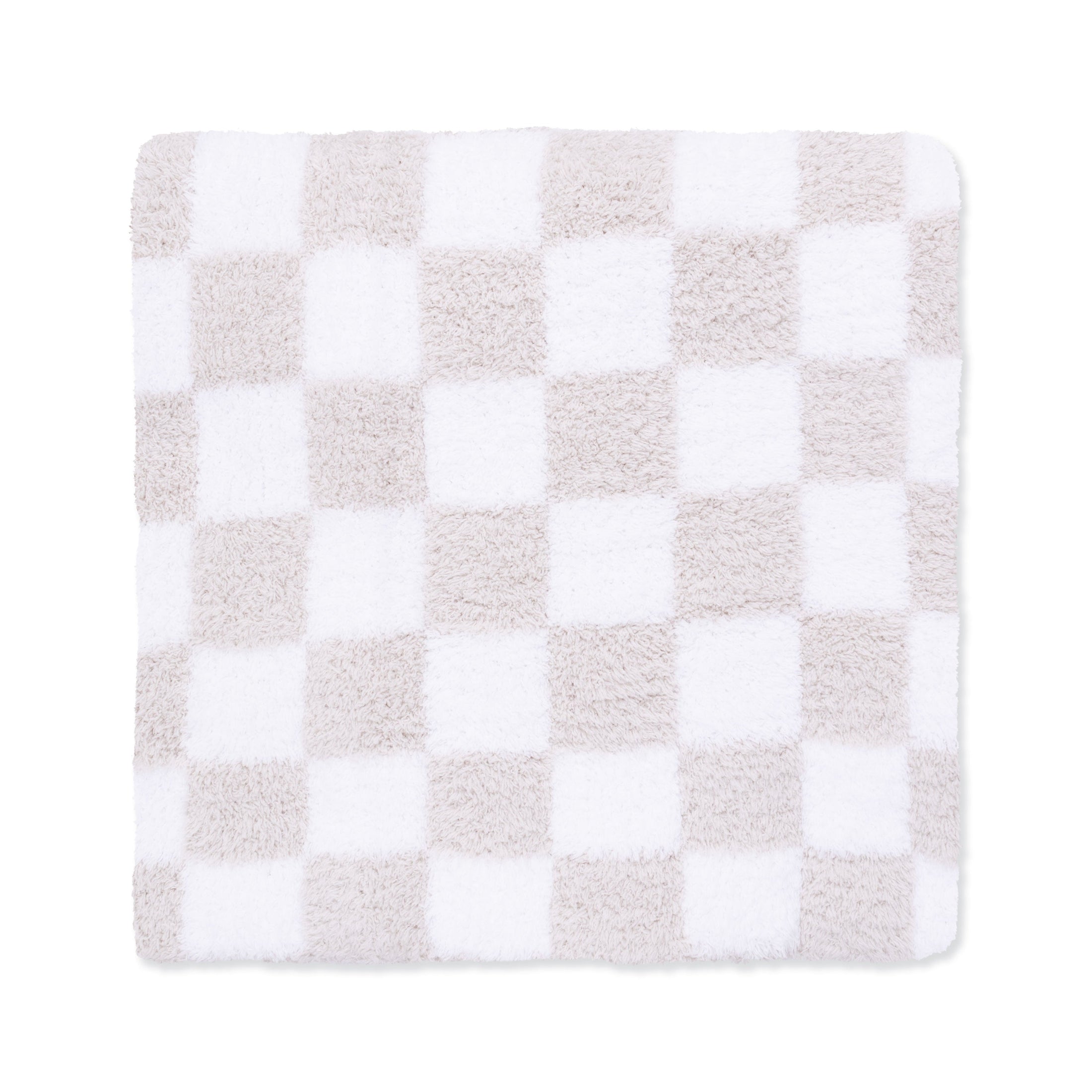 Chenille - Natural Checkerboard Blanket