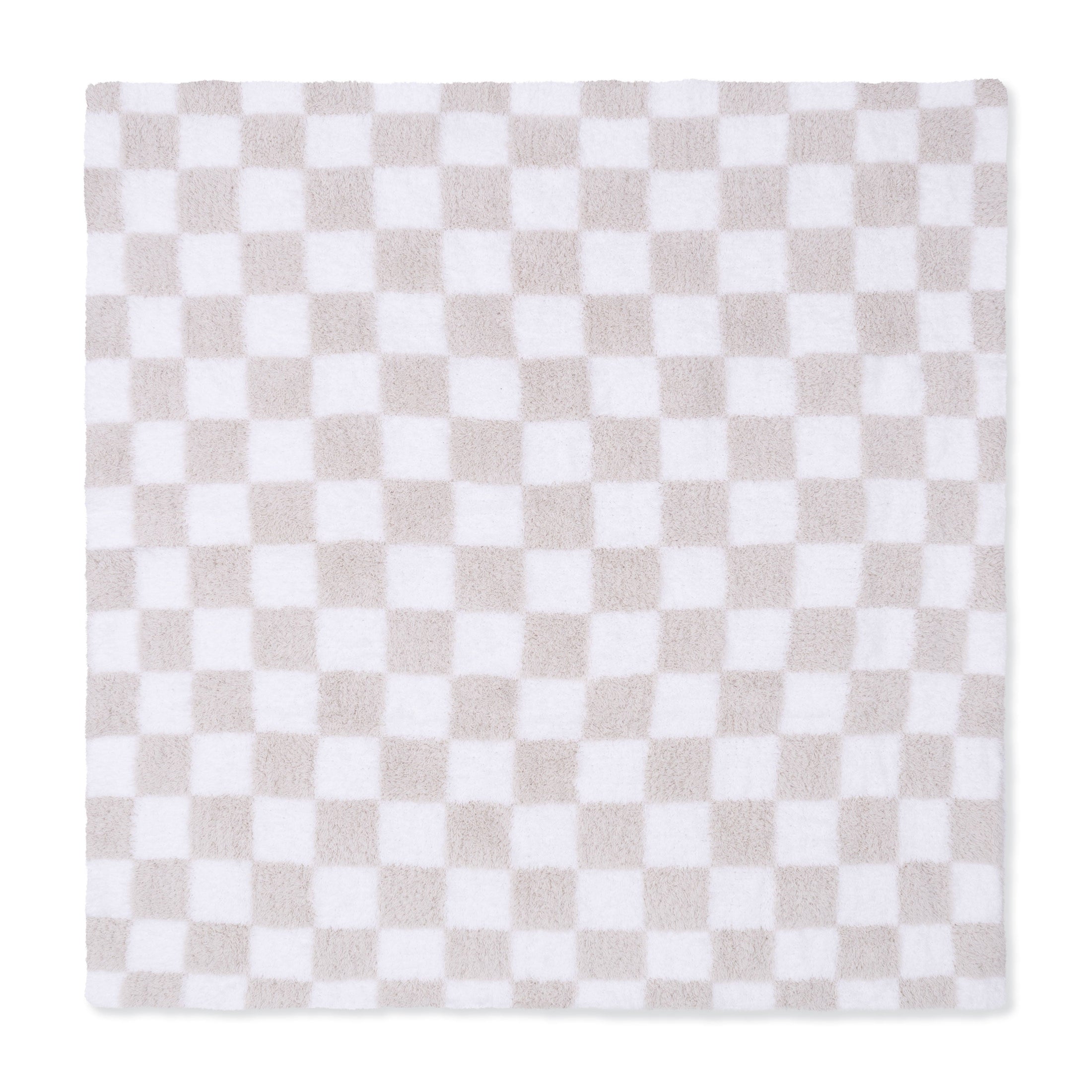 Chenille - Natural Checkerboard Blanket