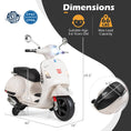 Load image into Gallery viewer, 12V Kids Electric Motorcycle Licensed VESPA with Music and Training Wheels
