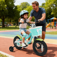 Load image into Gallery viewer, 12/14/16 Inch Kids Bike with Training Wheels and Basket Green Color
