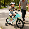 Load image into Gallery viewer, 12/14/16 Inch Kids Bike with Training Wheels and Basket Green Color
