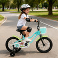 Load image into Gallery viewer, 12/14/16 Inch Kids Bike with Training Wheels and Basket Green Color
