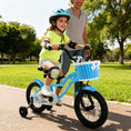Load image into Gallery viewer, 12/14/16 Inch Kids Bike with Training Wheels and Basket Navy Color
