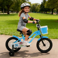Load image into Gallery viewer, 12/14/16 Inch Kids Bike with Training Wheels and Basket Navy Color
