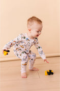 Load image into Gallery viewer, Bamboo One Piece Zip Pajama -Little Builder

