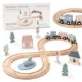 Load image into Gallery viewer, 30-Piece Wooden Train Set for Toddlers Ages 1+
