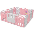Load image into Gallery viewer, 14-Panel Baby Playpen with Music Box & Basketball Hoop-Pink
