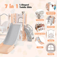 Load image into Gallery viewer, 7-in-1 Toddler Swing and Slide Set L-shaped with Ladder and Basketball Hoop
