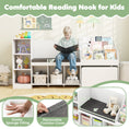 Load image into Gallery viewer, Kids Bookcase with Reading Nook 4-in-1 Standing Toy Organizer-White
