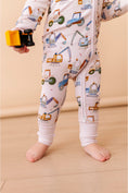 Load image into Gallery viewer, Bamboo One Piece Zip Pajama -Little Builder
