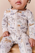 Load image into Gallery viewer, Bamboo One Piece Zip Pajama - Safari Friends
