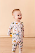 Load image into Gallery viewer, Bamboo One Piece Zip Pajama -Little Builder
