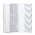 Load image into Gallery viewer, Muslin Swaddle Blankets in Grey, 4 Pack
