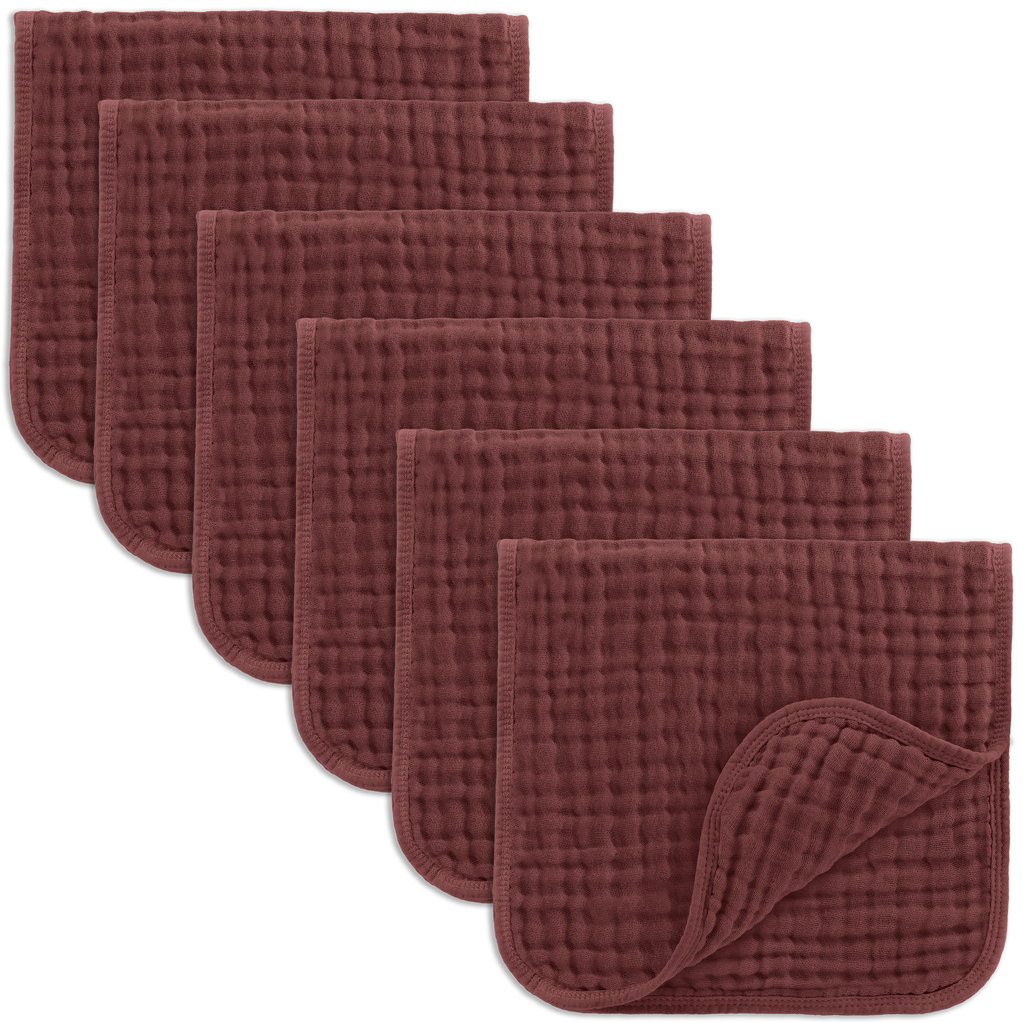 Muslin Burp Cloths  in Wine